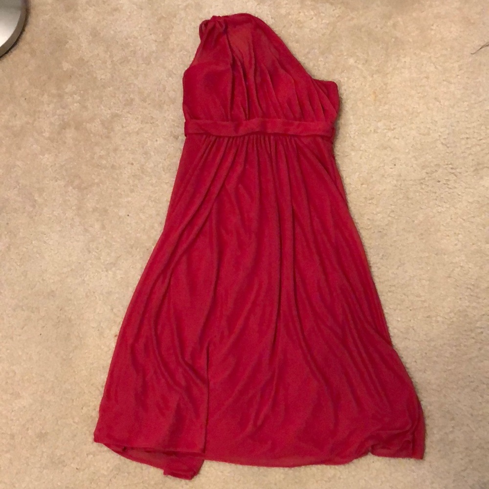 Apple red one shoulder short dress